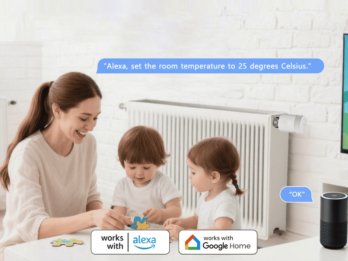 Smart Home Radiator Thermostat, Wi-Fi, Alexa, Heating Thermostat, Radiator Programmable Thermostat Head, Wi-Fi/ZigBee, Thermostatic Radiator Valve, Heating Controller, controlled via Alexa/Google Home/Tuya