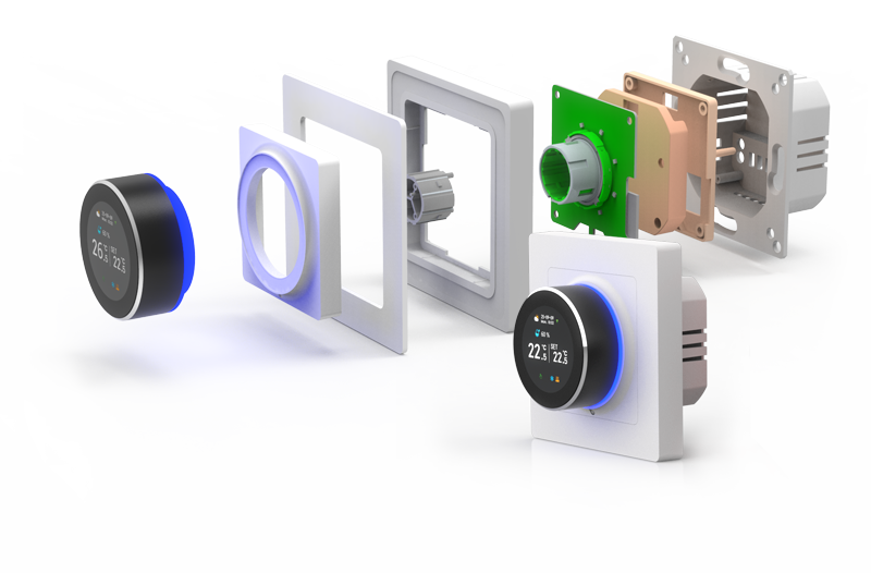 Structure Design for Rotary Multi-color WiFi Smart Thermostat