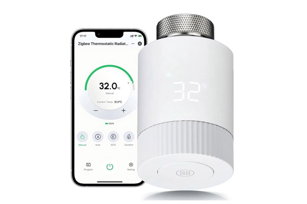 Smart Home Radiator Thermostat, Wi-Fi, Alexa, Heating Thermostat, Radiator Programmable Thermostat Head, Wi-Fi/ZigBee, Thermostatic Radiator Valve, Heating Controller, controlled via Alexa/Google Home/Tuya