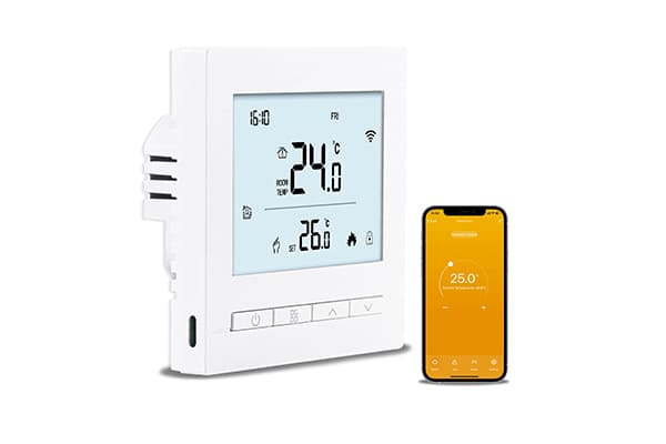 Smart Wi-Fi home thermostat, compatible with water-based underfloor heating, electric underfloor heating and boilers; supports Tuya, Smart Life, Alexa and Google Home voice control